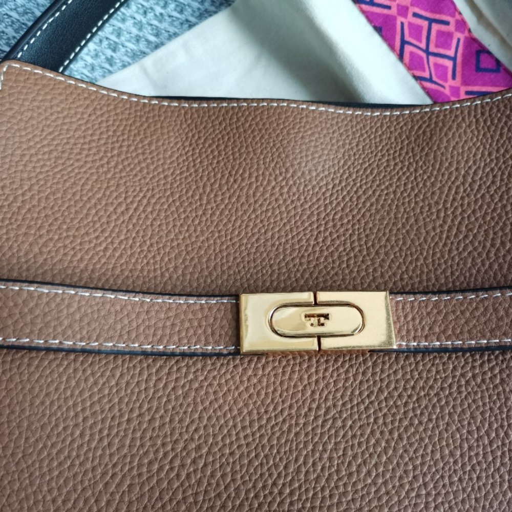 New Tory Burch Leather Lee Radziwill Double Bag - Picture 5 of 8